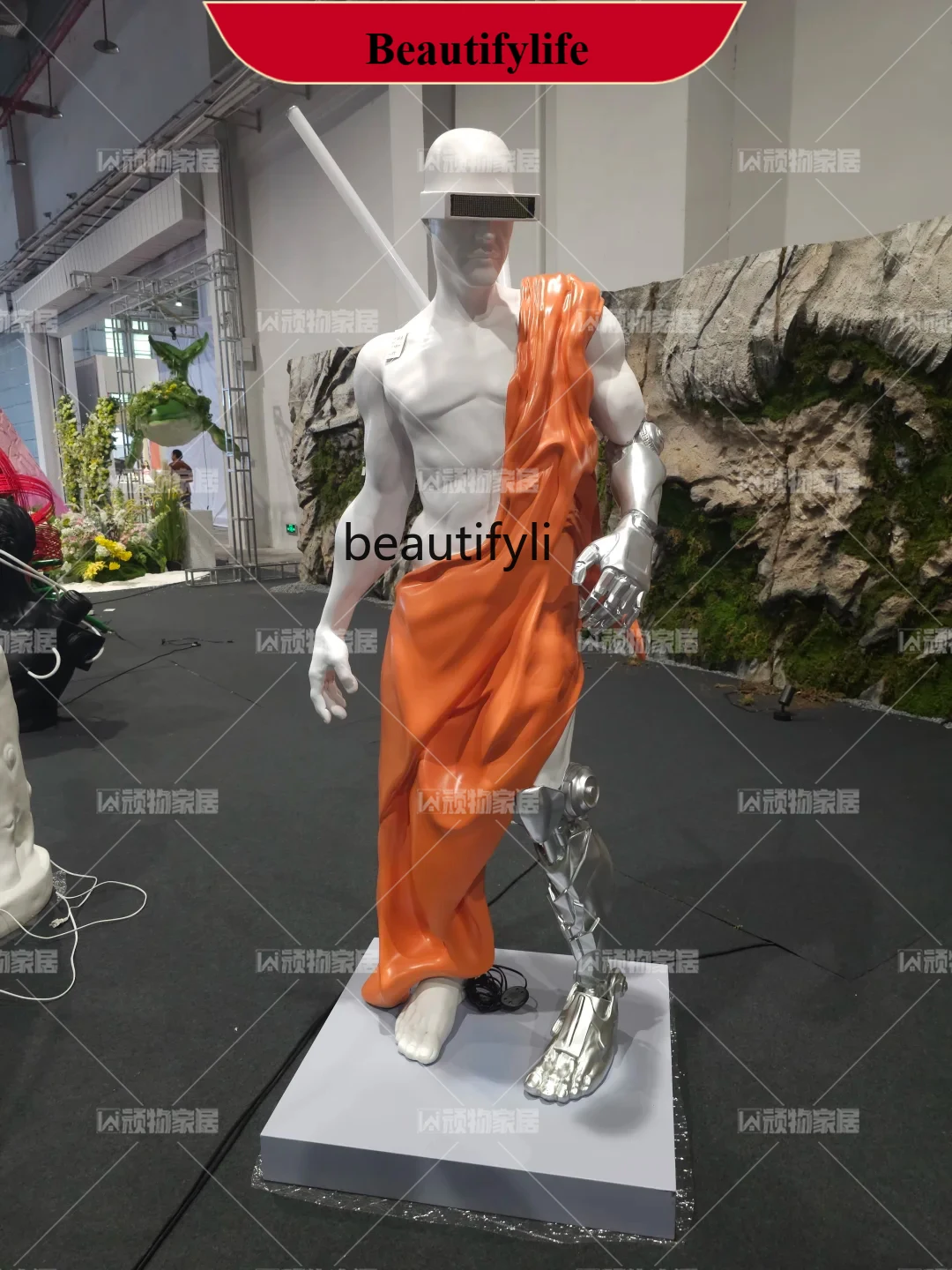 D178 Creative Trendy Glowing Muscle Man Sculpture Fiberglass Wall Decoration KTV Ornament