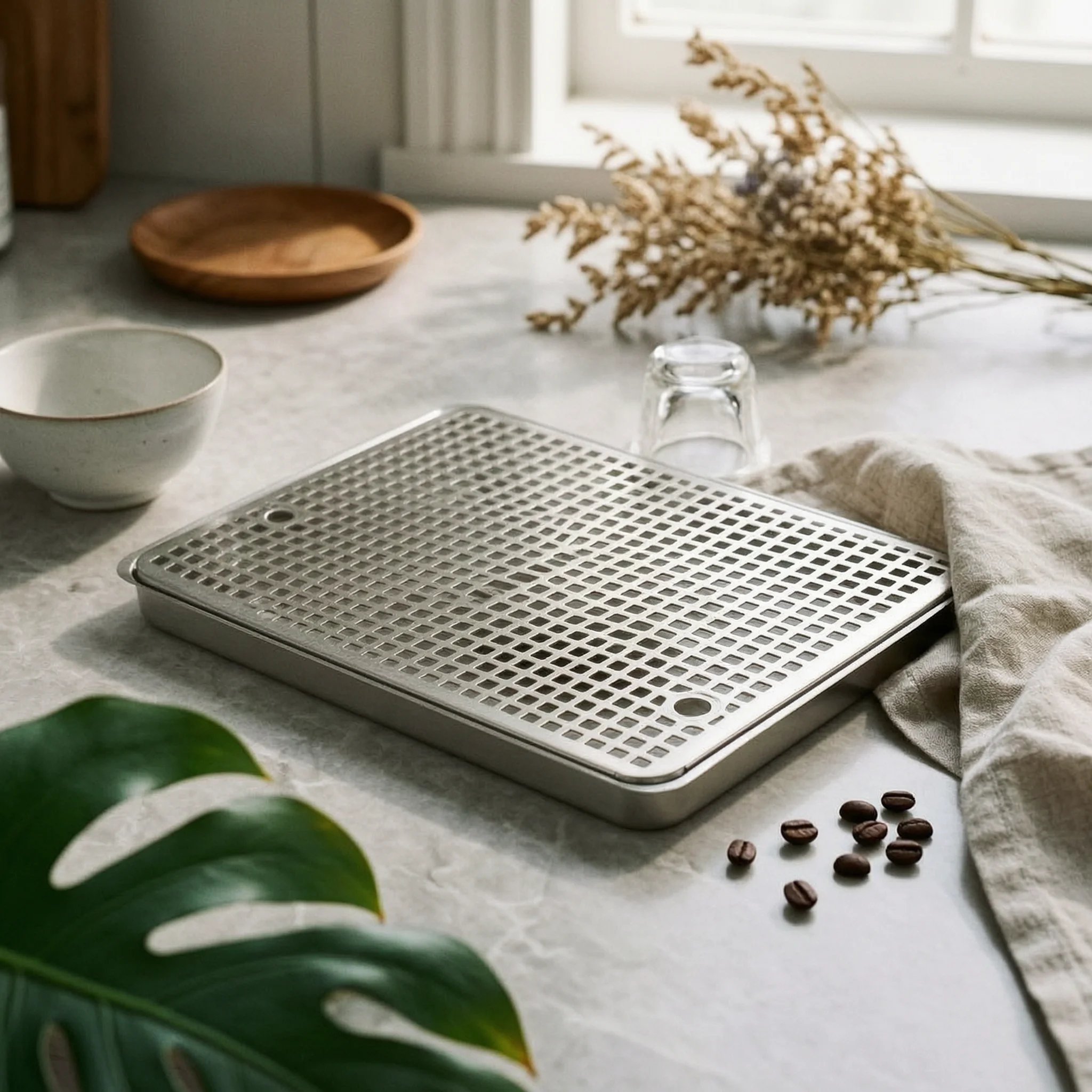 Low Profile Stainless Steel Drip Tray Heavy Duty Bar Accessory Easy to Clean Rectangular Spill Tray for Beverage Service