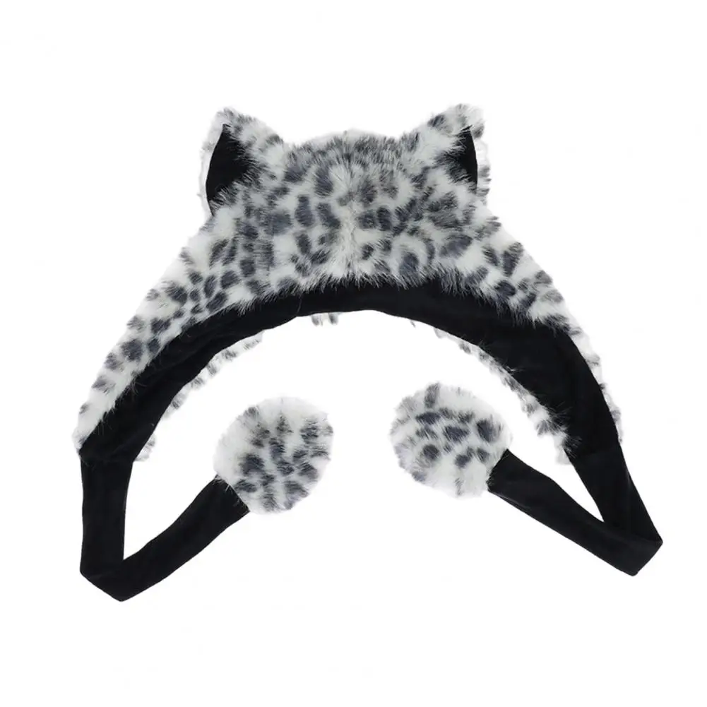 Scarf Hat Winter Hat with Ear Flaps Thickened Plush Scarf Cartoon Deer Design Headwear for Skiing Camping Outdoor Travel