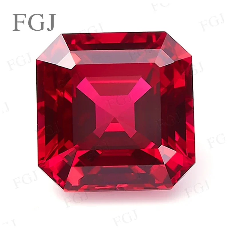 

Lab Grown Ruby Pigeon Blood Red VVS1 Asscher/Square Loose Gemstone Selectable AGL Certificate Gemstones For Women Pendant Making