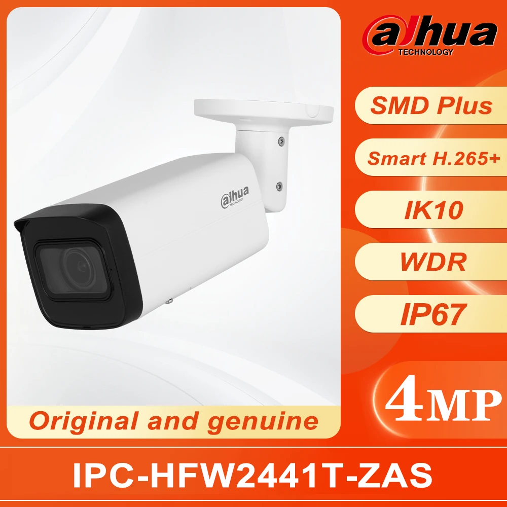 

Dahua 4MP IR Vari-focal Bullet WizSense Network Camera IPC-HFW2441T-ZAS