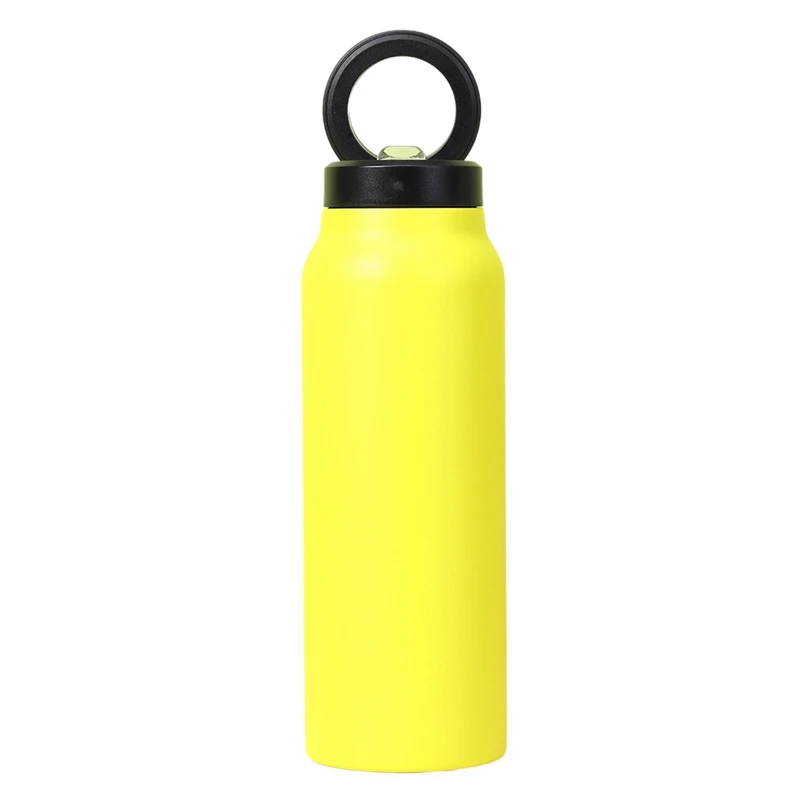 Insulated Water Bottle With Magnetic Phone Holder, Made Of Stainless Steel