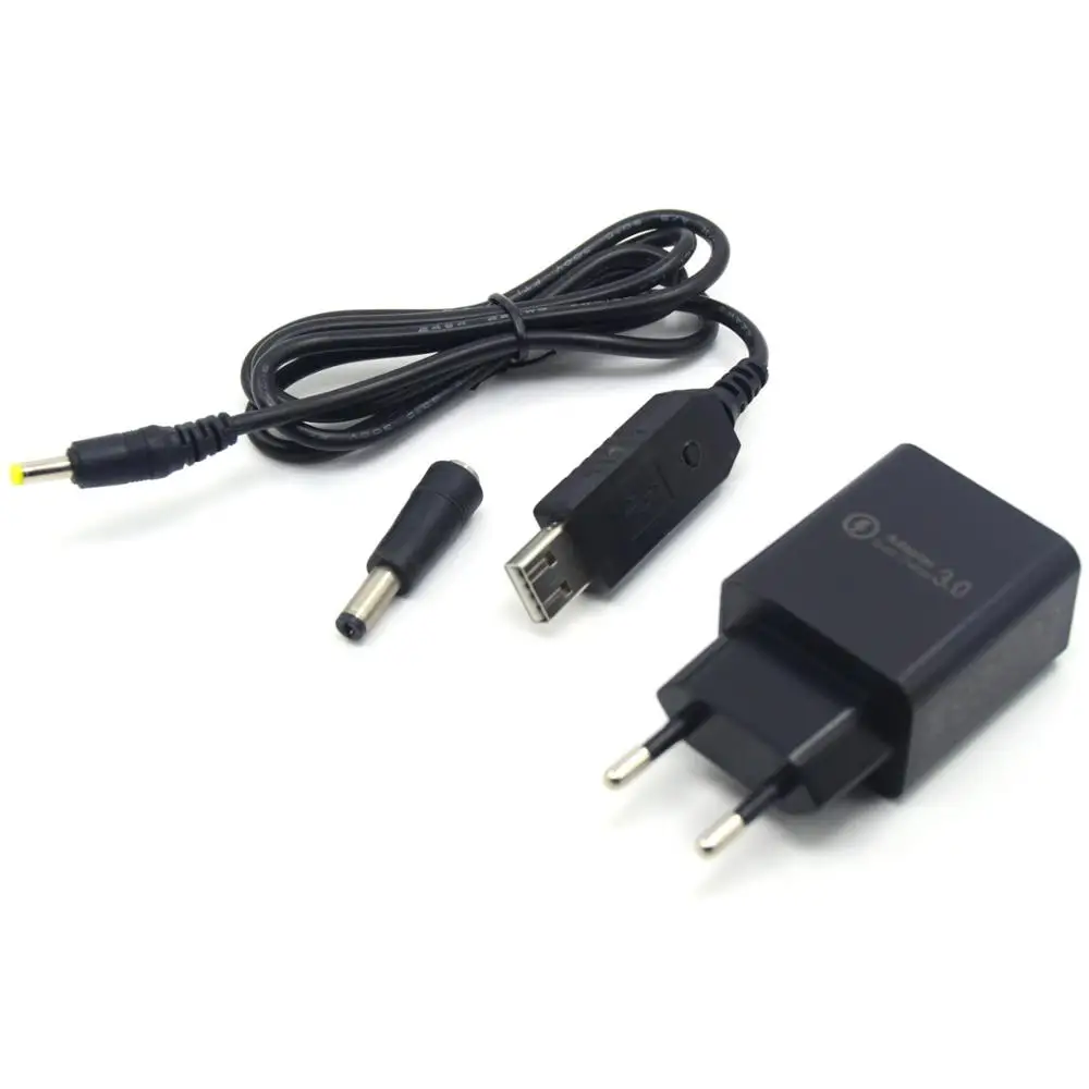 

18W Charger USB DC Cable Transfer Plug for WiFi Router LED Strip Adjustable Voltage 5V-12V Step 0.2V 7.2V 7.4V 8V 8.4V 9V 11V