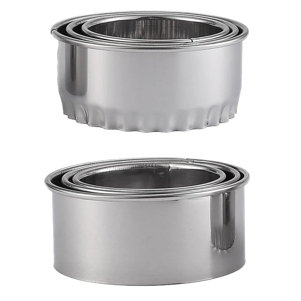 

6Pcs Dumpling Wrapper Cutter Set Stainless Steel Mold for Making Wonton Cookies Shapes Pressing Easy Handheld