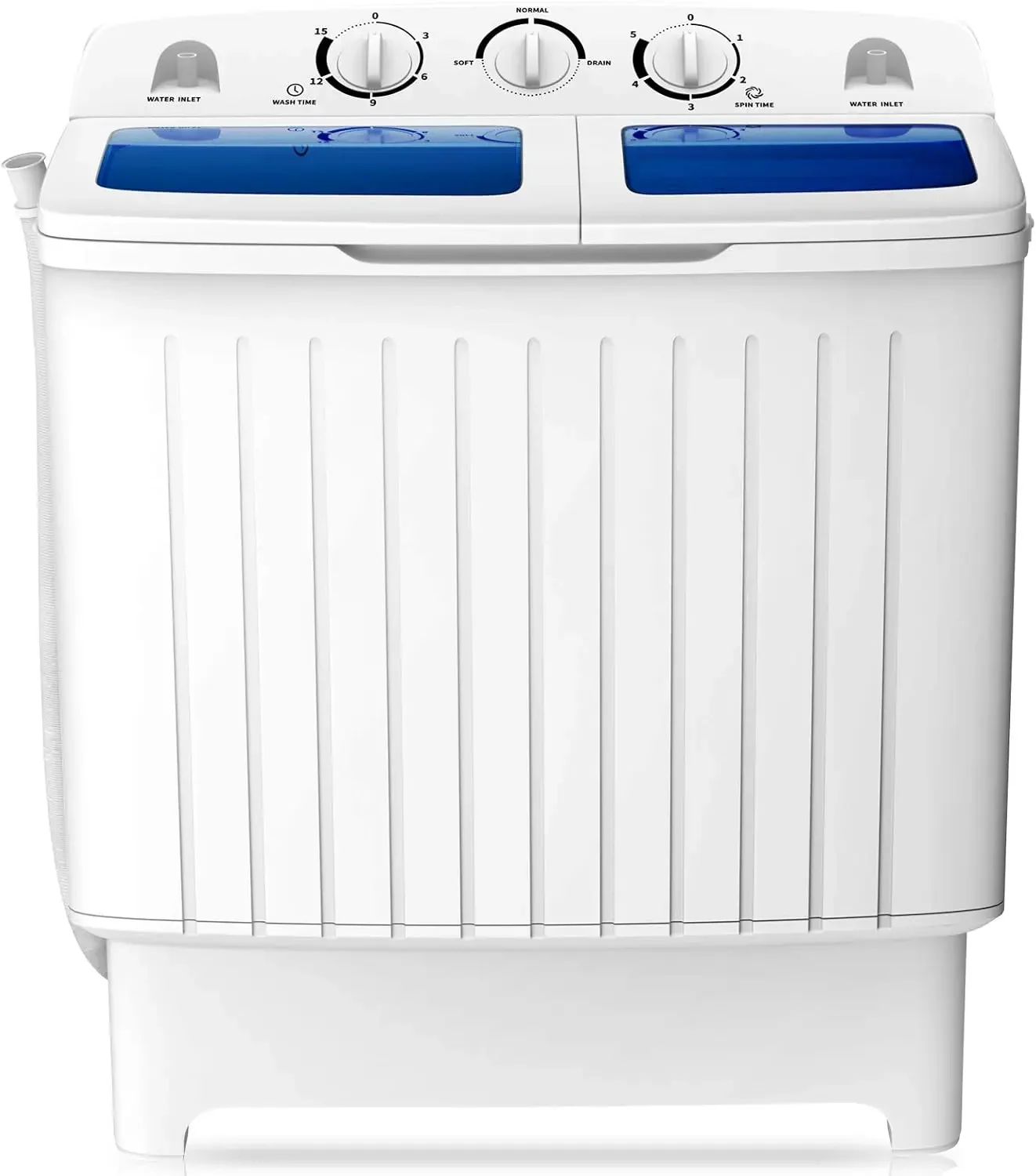 Portable Washing Machine, Twin Tub 18 Lbs Capacity, Washer(11 Lbs) and Spinner(7 Lbs), Durable Design, Timer Control, Compact La