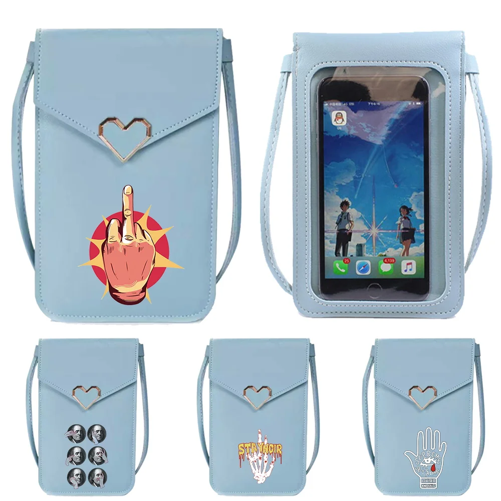 

Daily Commute Hand Series Portable Mobile Phone Bag Universal Transparent Touch Screen Phone Bags Women Shopping Crossbody Bag