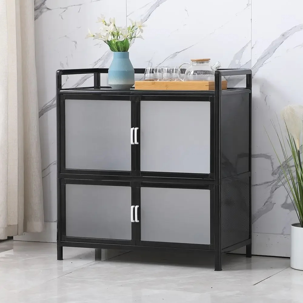 Multifunctional simple kitchen cupboard side aluminum alloy tea storage  sundry cabinet assembly