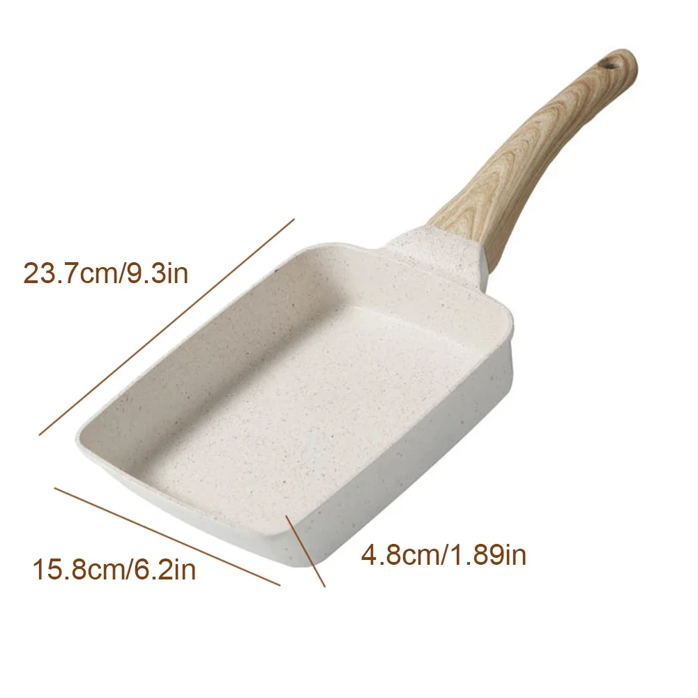 مقلاة تاماغوياكي غير لاصقة للإفطار مع مقبض مقاوم للحرارة طباخ تاماغوياكي مقلاة عجة يابانية مستطيلة #6