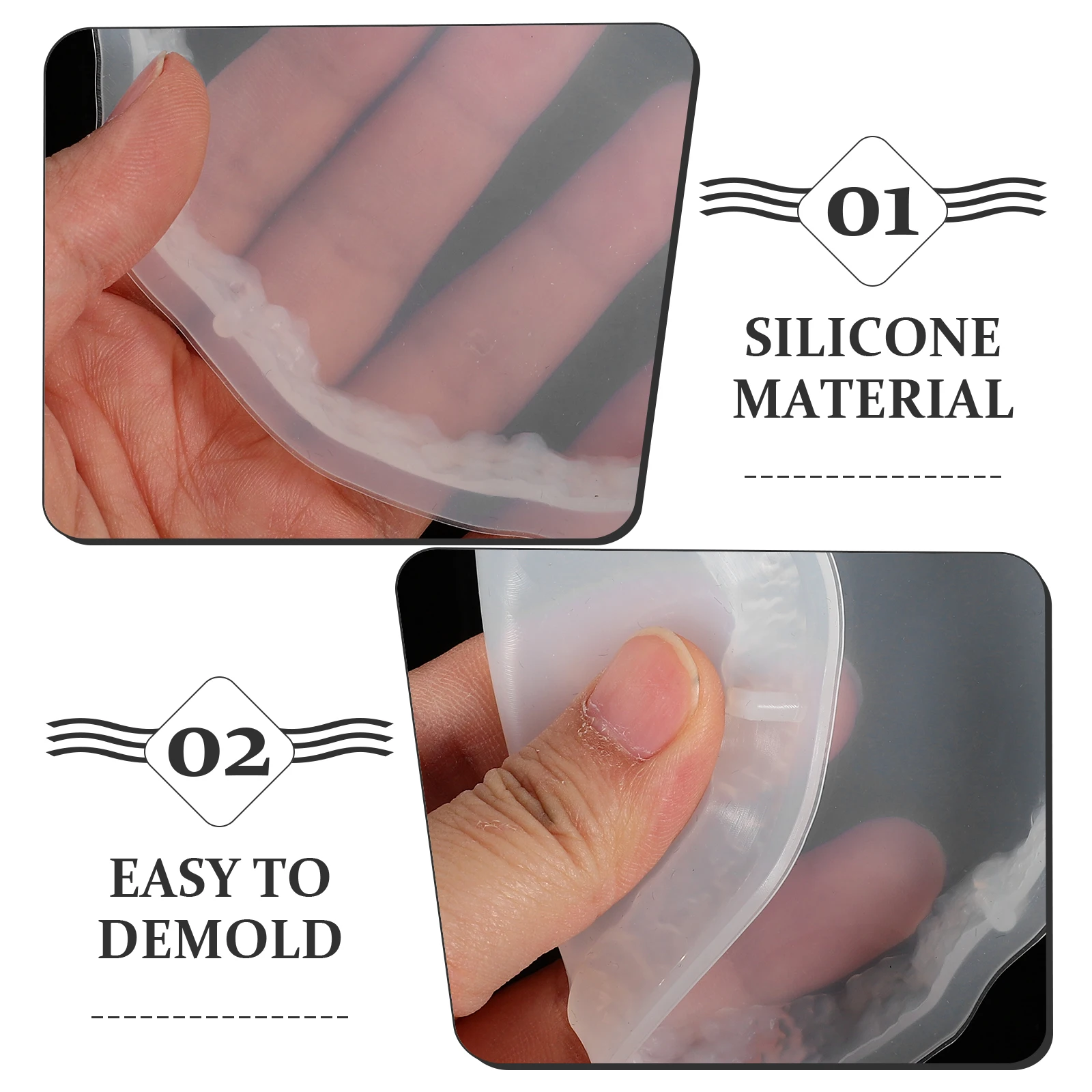

4pcs Crystal Cluster Cup Mat Mold Diy Resin Epoxy Coaster Silicone Mold Durable Lightweight Home Office Decor Gift Diy Silicone