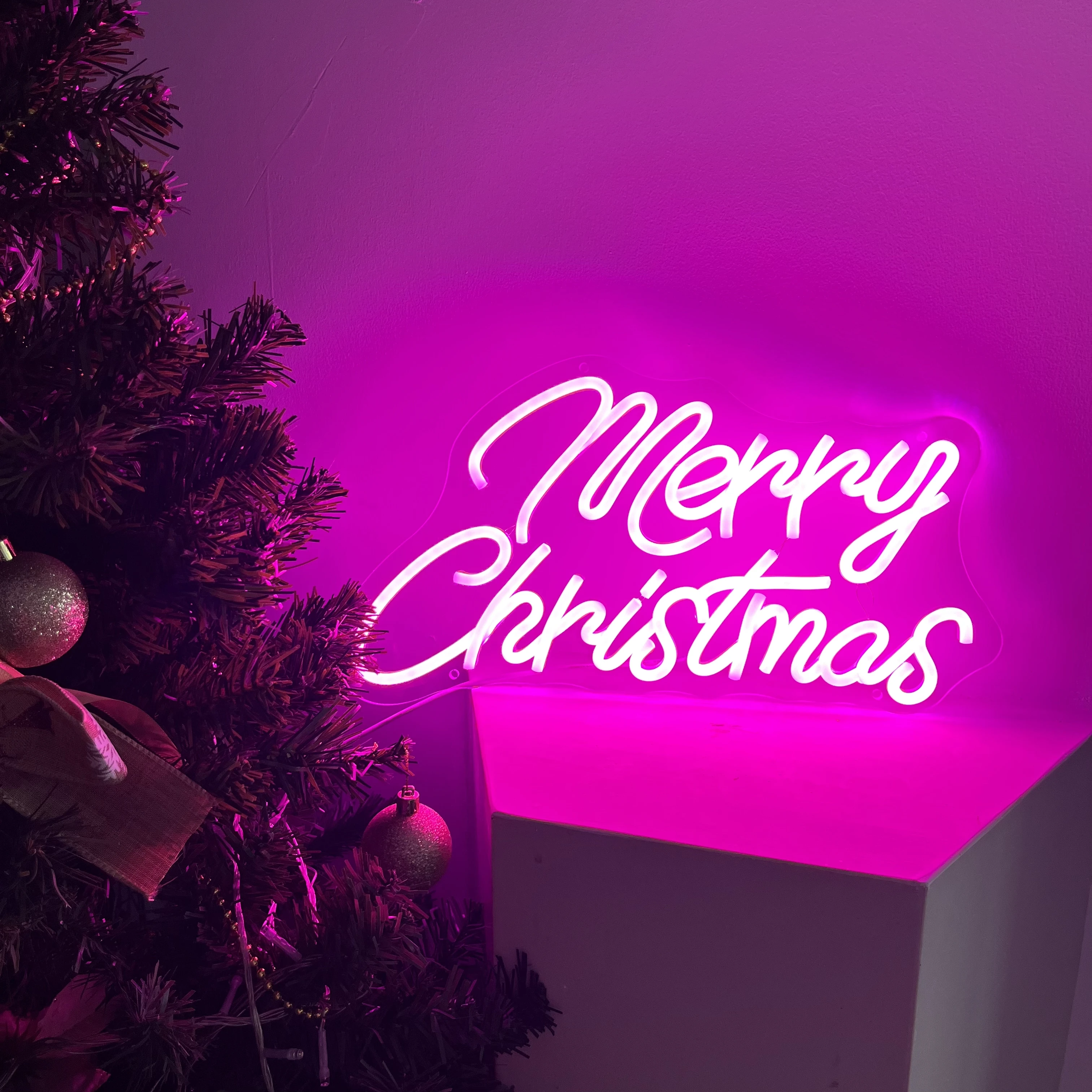 Merry Christmas Neon Sign, grandes luzes LED, Decorações de Natal, Casa, Bar, Sala