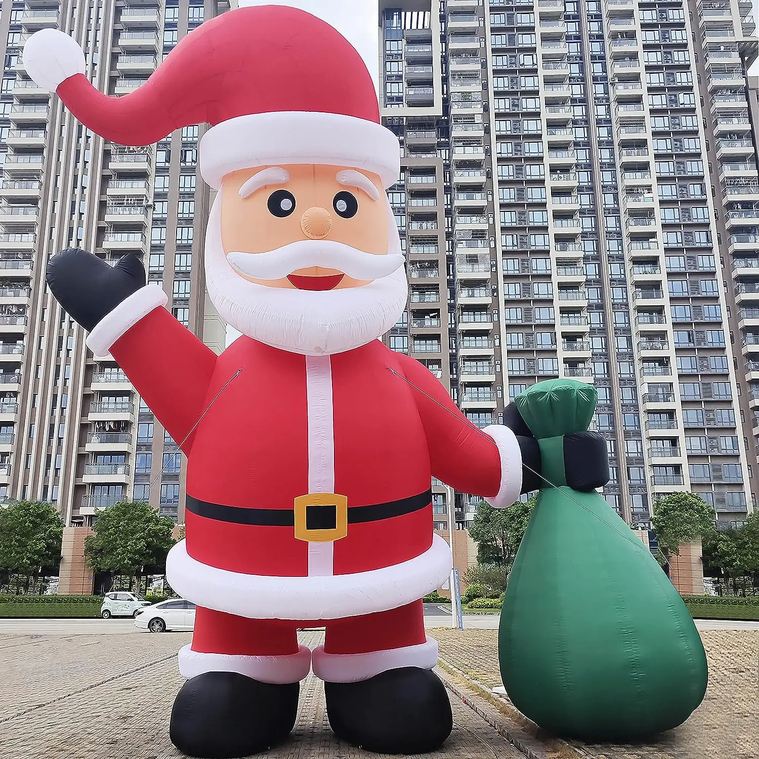 

Giant 26/33Ft Christmas Inflatable Santa Premium LED lighted Santa Claus for Christmas Decoration Outdoor Lawn Yard Xmas Party