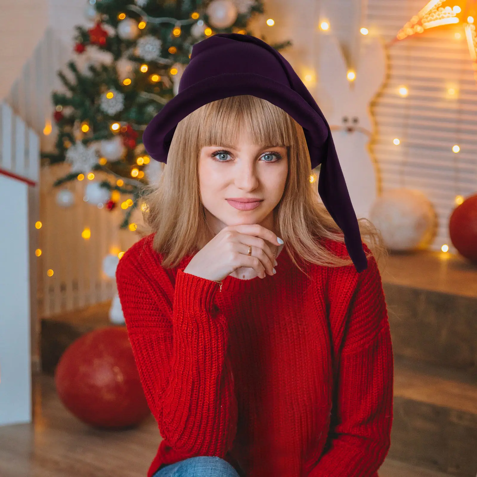 Christmas Hat Dwarf Gnome Decorative Soft Cap for Holiday Parties Photo Props Cosplay Costume Accessories Men Women