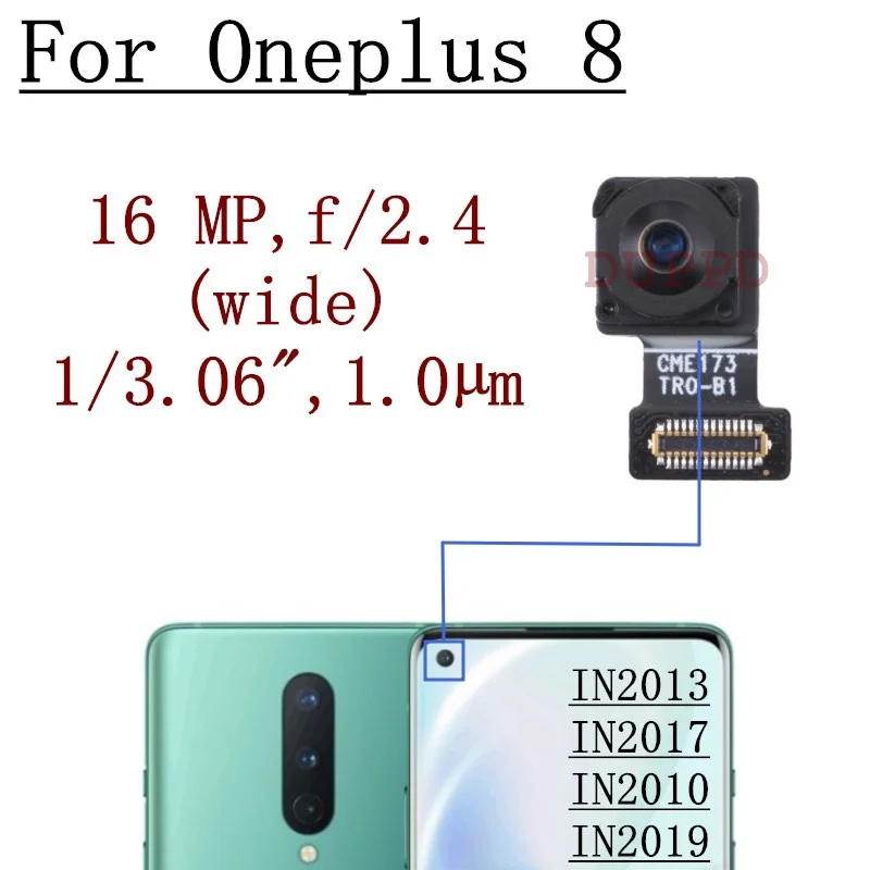 Original Rear Camera For OnePlus 8 IN2013, IN2017, IN2010, IN2019 Front Facing Back Wide Macro Ultrawide Camera Module Spare