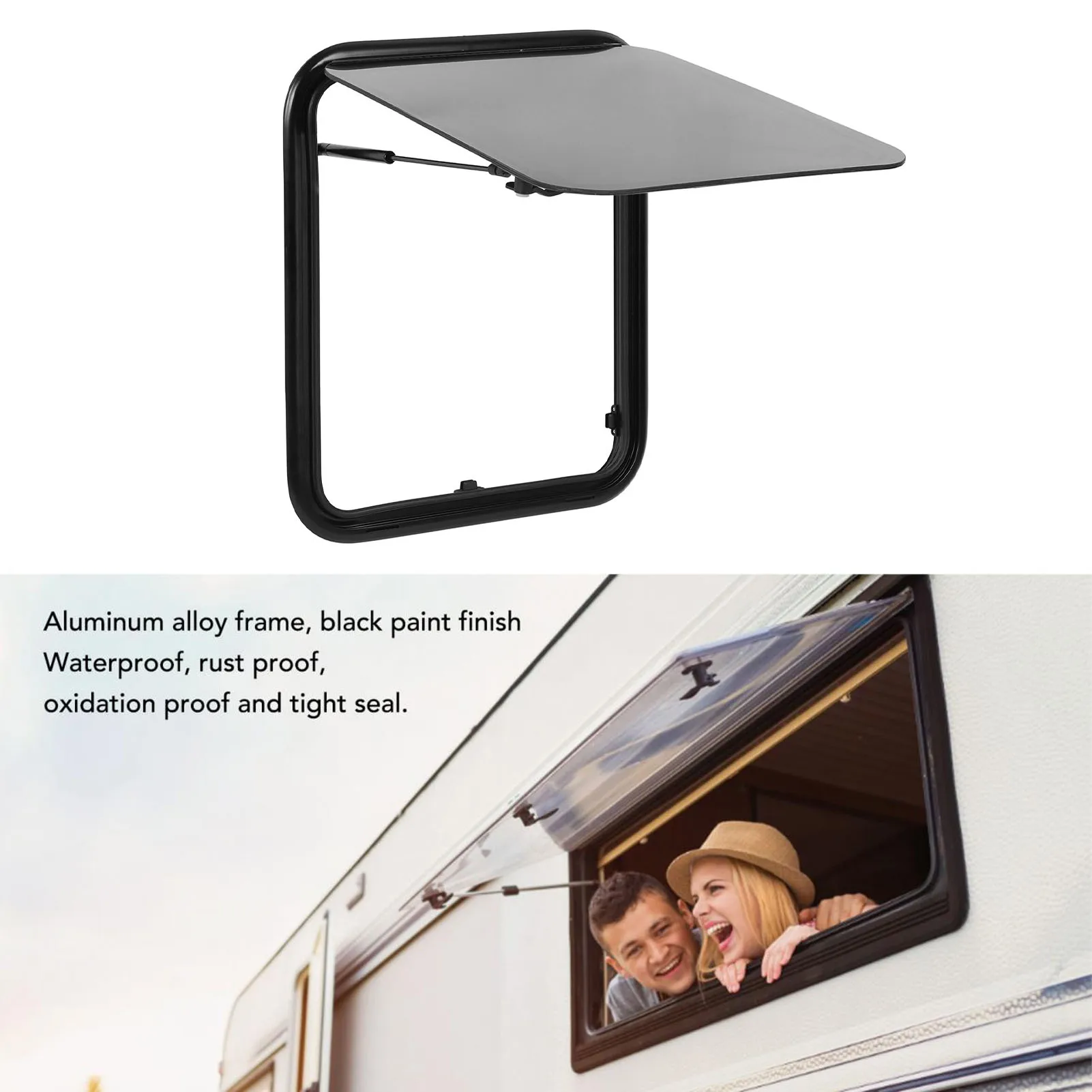 16 × 20 بوصة نافذة RV زاوية مستديرة طبقة مزدوجة من الأكريليك قضيب دعم هيدروليكي حماية الخصوصية لمقطورة القافلة #1