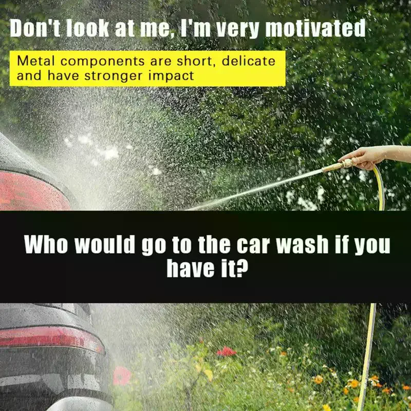 High Pressure Spray Nozzle Water Gun Brass Quick Connect Direct Jet Multiuse for Lawn Patio Garden Car Wash Spraying Tasks