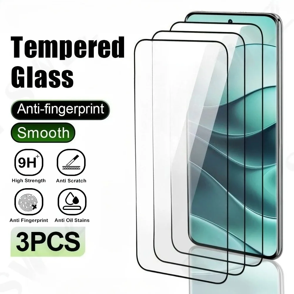 3Pcs Full Cover Screen Protector for Redmi Note 14 13 Pro Plus 12 11 Pro 14S 12S Tempered Glass for Redmi 14C 13C 12C 12 10A 9A