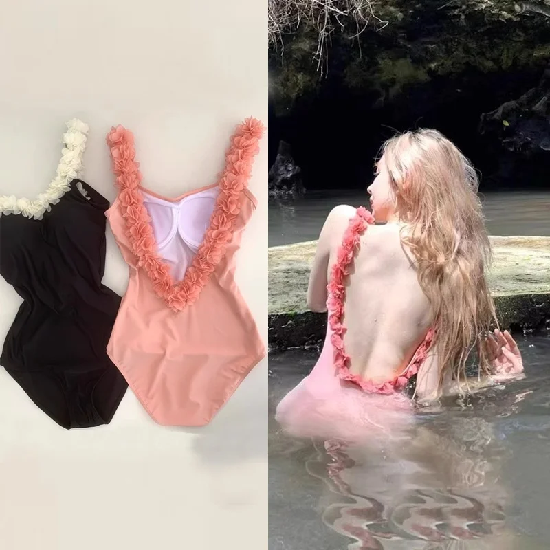 

New Beach Thermal One-Piece Bal Women's Swimsuit with Steel Pu-Up Bra Casual Swimwear Nylon Fabric No Sve