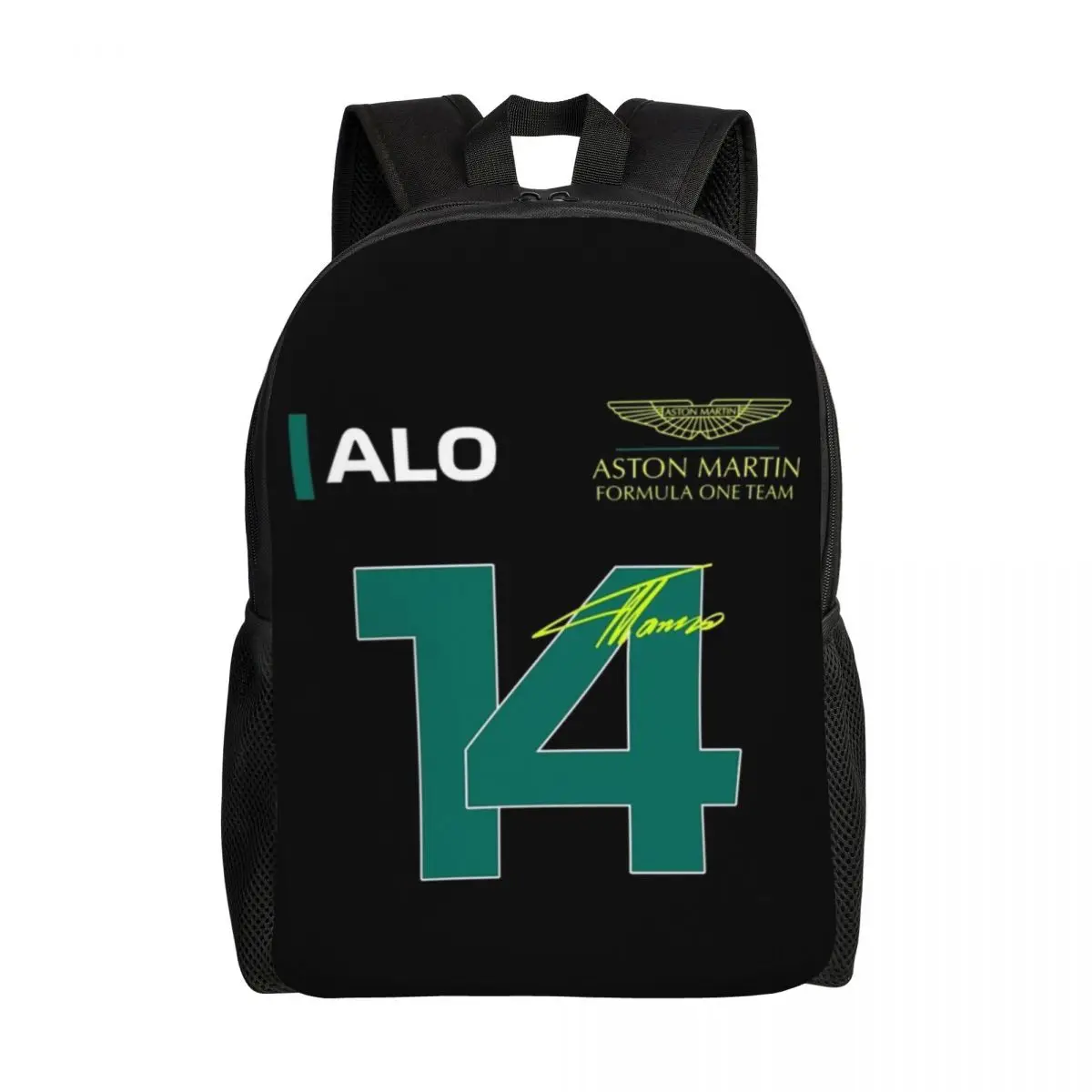 Customized 3D Print Fernando Alonso 14 Backpack Aston Martin School College Travel Bags Men Women Bookbag Fits 15 Inch Laptop