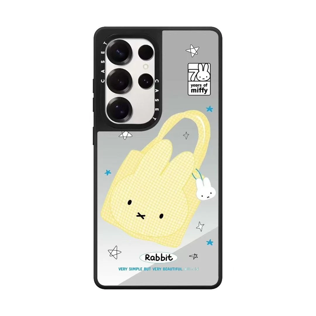 Kawaii Miffy Phone Case Cute Cartoon Design MagSafe S25ultra S24ultra S23ultra Mirror Surface Anti-drop Protection Case view 3