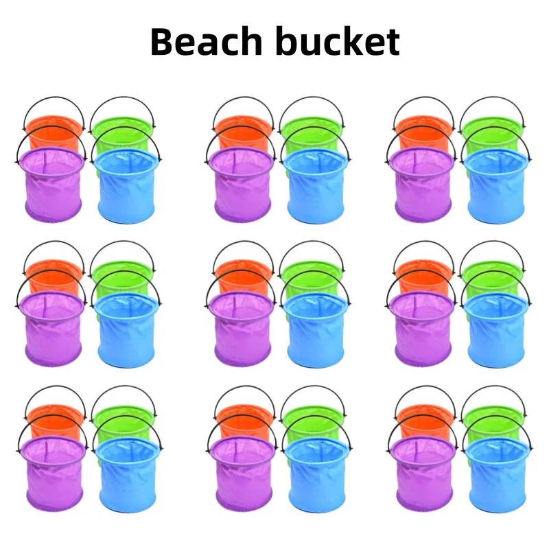 Beach Sand Toy Play Bucket Toy Folding Collapsible Bucket Gardening Tool Outdoor Sand Pool Play Tool Toy Kids Summer Favor