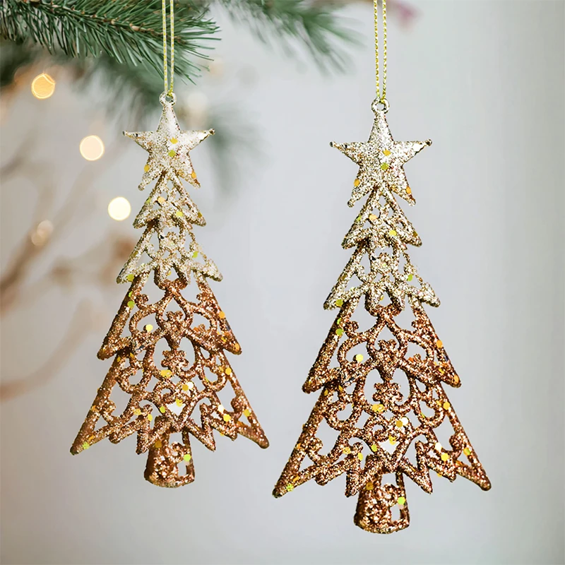 Adornos de árbol de Navidad brillantes, estrellas brillantes para decoración navideña, árboles perfectos, escenarios, atmósferas de fiesta, 3 uds.