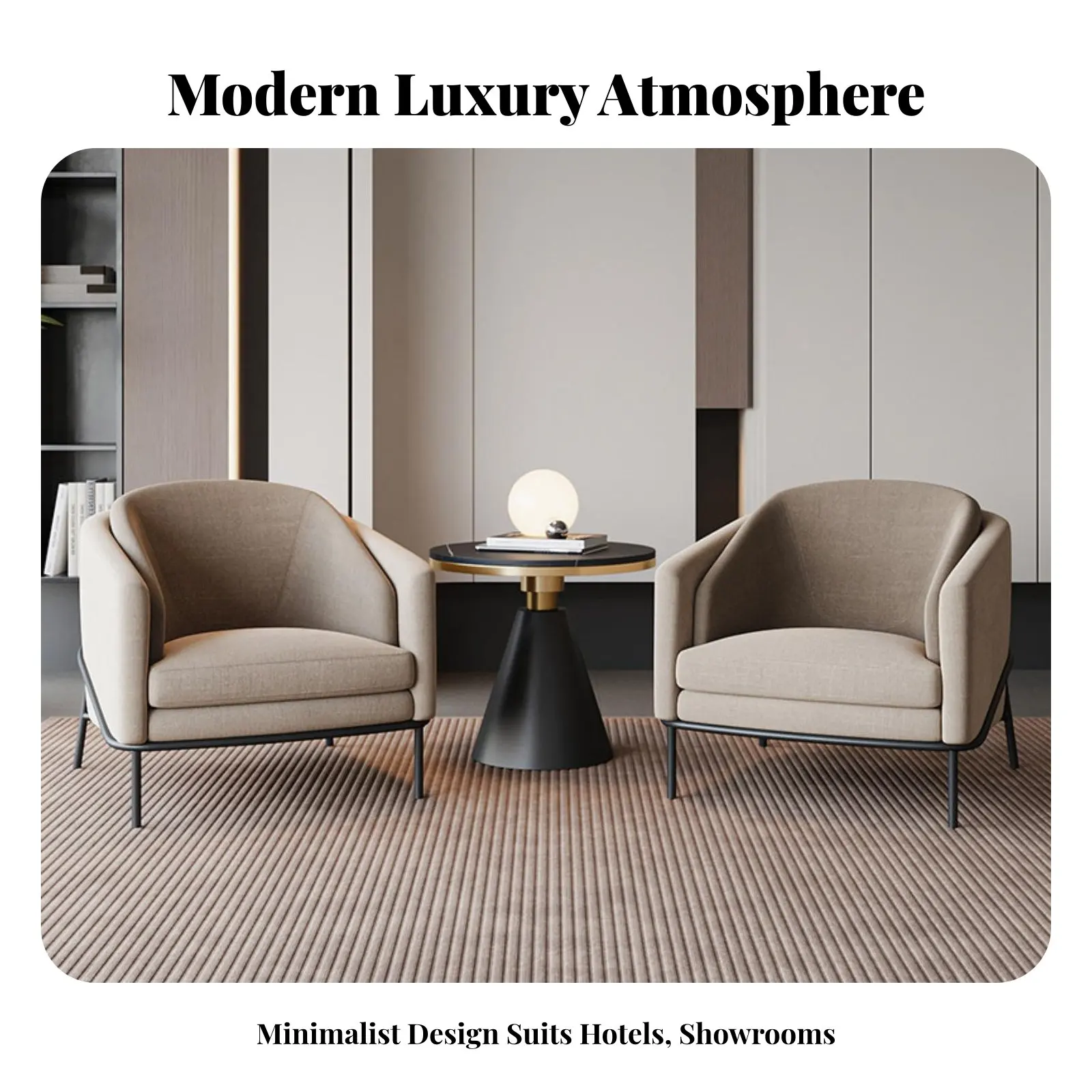 Upholstered Armchair Light Luxury design Upholstered Tub Chair Comfortable Seat Ergonomic Backrest for Readers, Adults, Bedroom - view 3