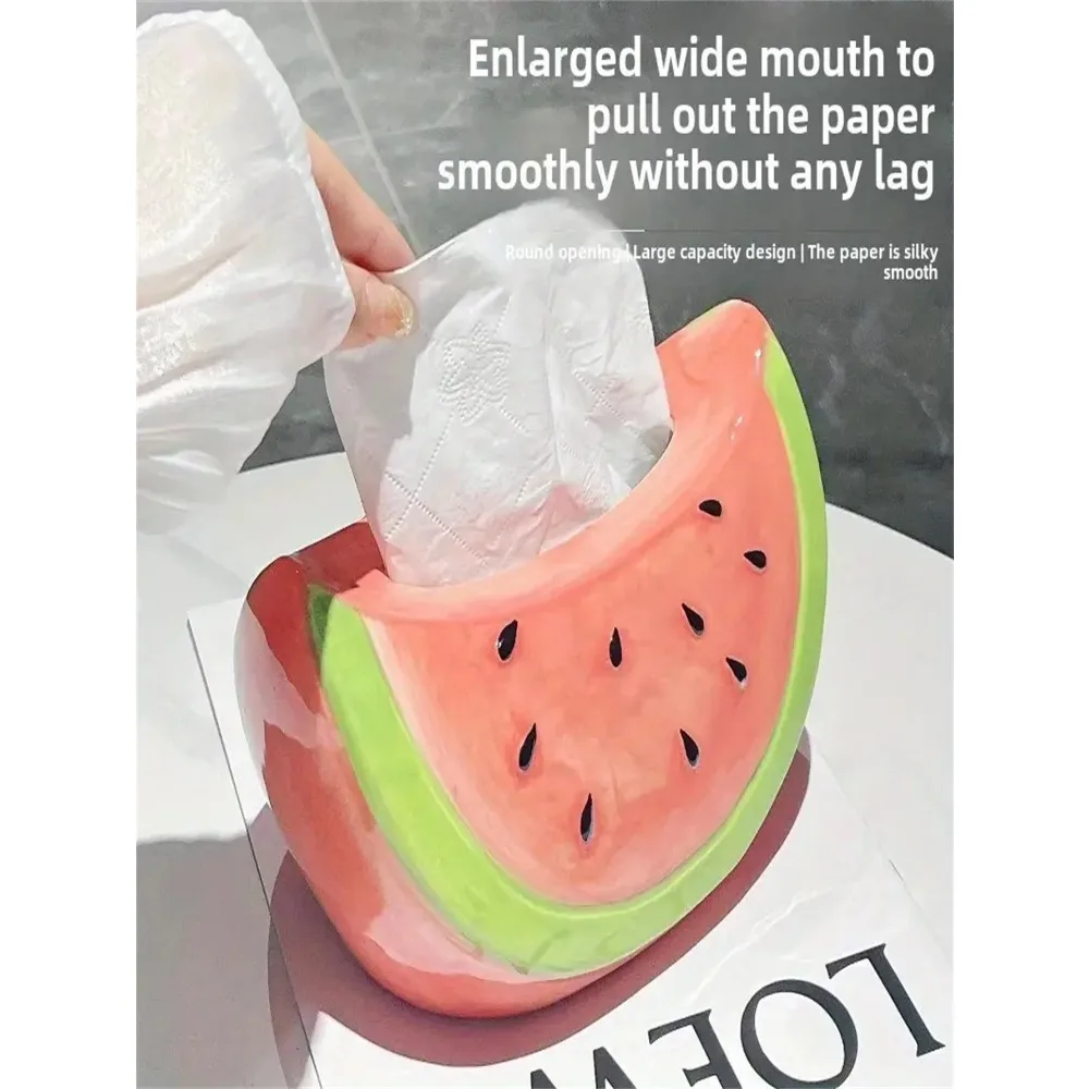 

Creative Cartoon Watermelon Decorative Tissue Box Home Living Room Coffee Table Desktop High-End Tissue Box Napkin Box