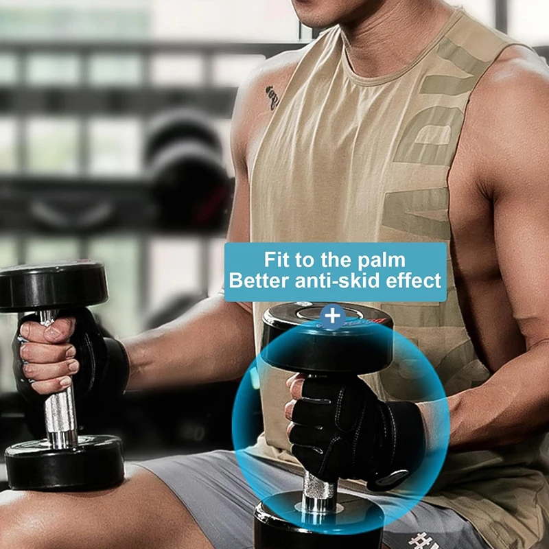 Fitness Half Finger Gloves Men And Women Wrist Guard Sports Dumbbell Riding Non Slip Horizontal Bar Exercise Training image 4