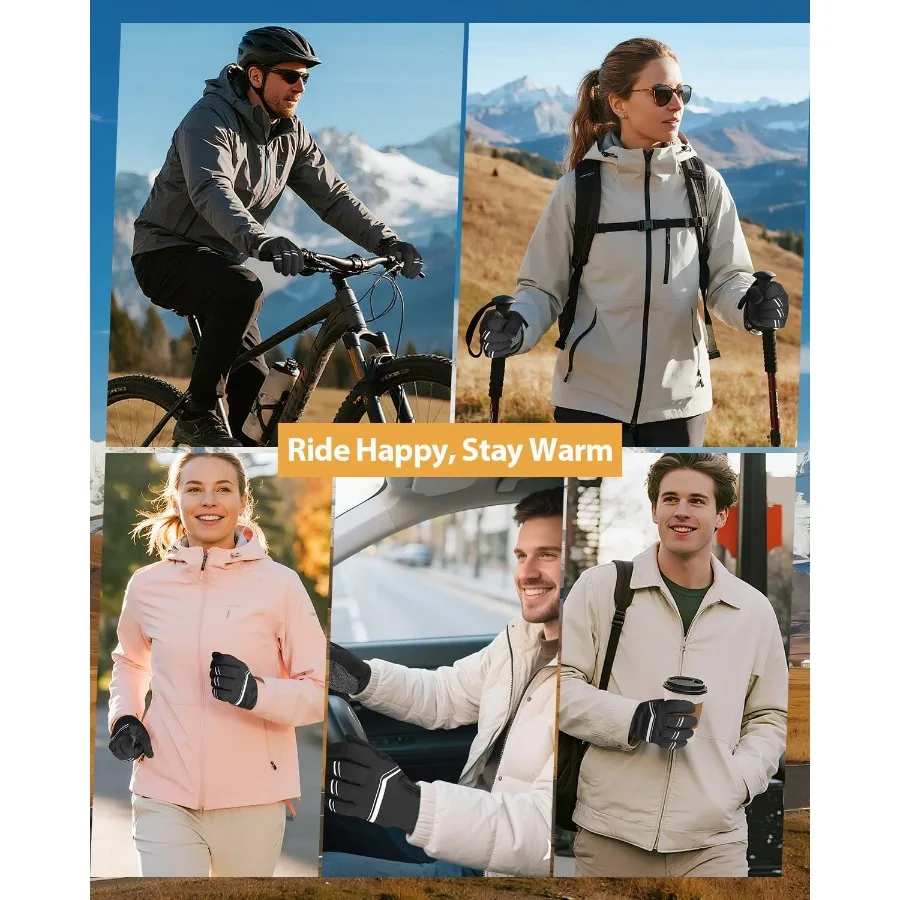 قفازات ركوب الدراجات الشتوية للرجال والنساء، قفازات ركوب الدراجات الباردة المتوافقة مع قبضة معززة وات