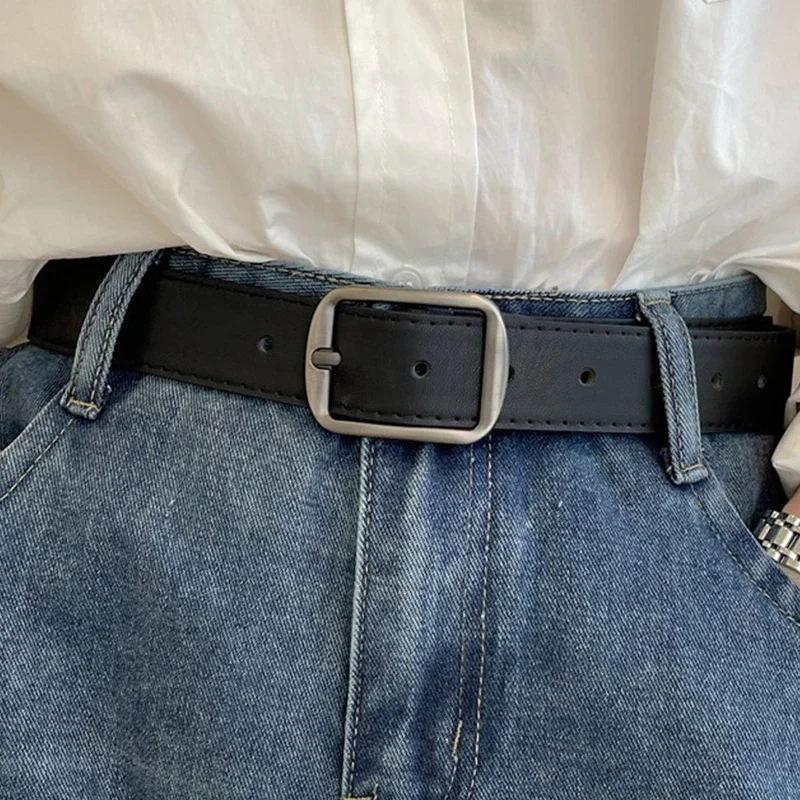 حزام جلد PU للنساء بنطلون أسود وبني حزام للجينز أحزمة عصرية غير رسمية حزام عتيق حزام خصر نسائي عالي الجودة #1