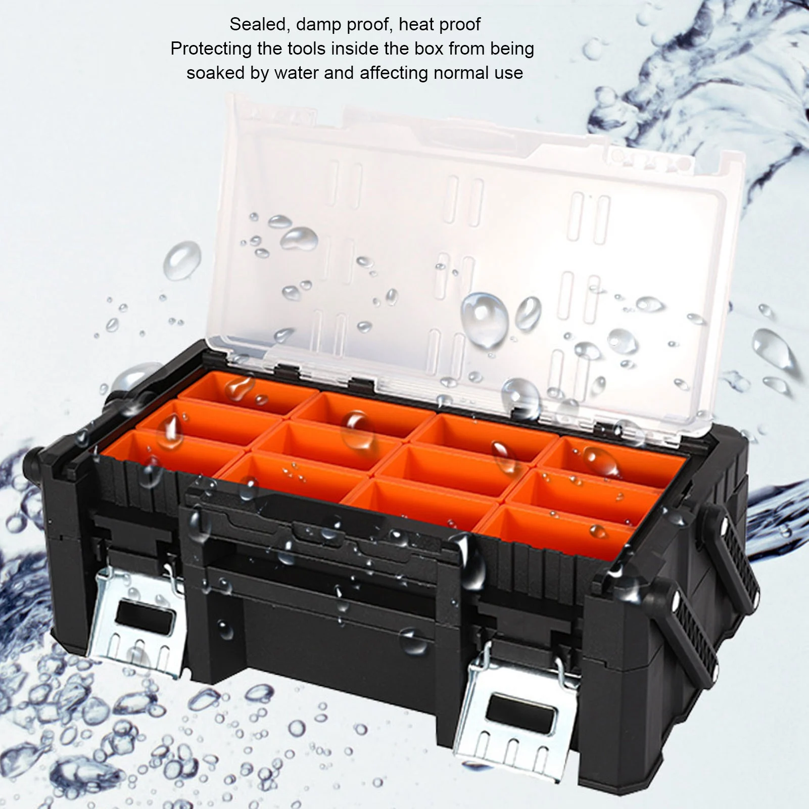 Small Parts Organizer 2 Layer 18 Compartments Multi Functional Electronic Tool Box for Screws Nuts Bolts Drill Bits Wire Termina