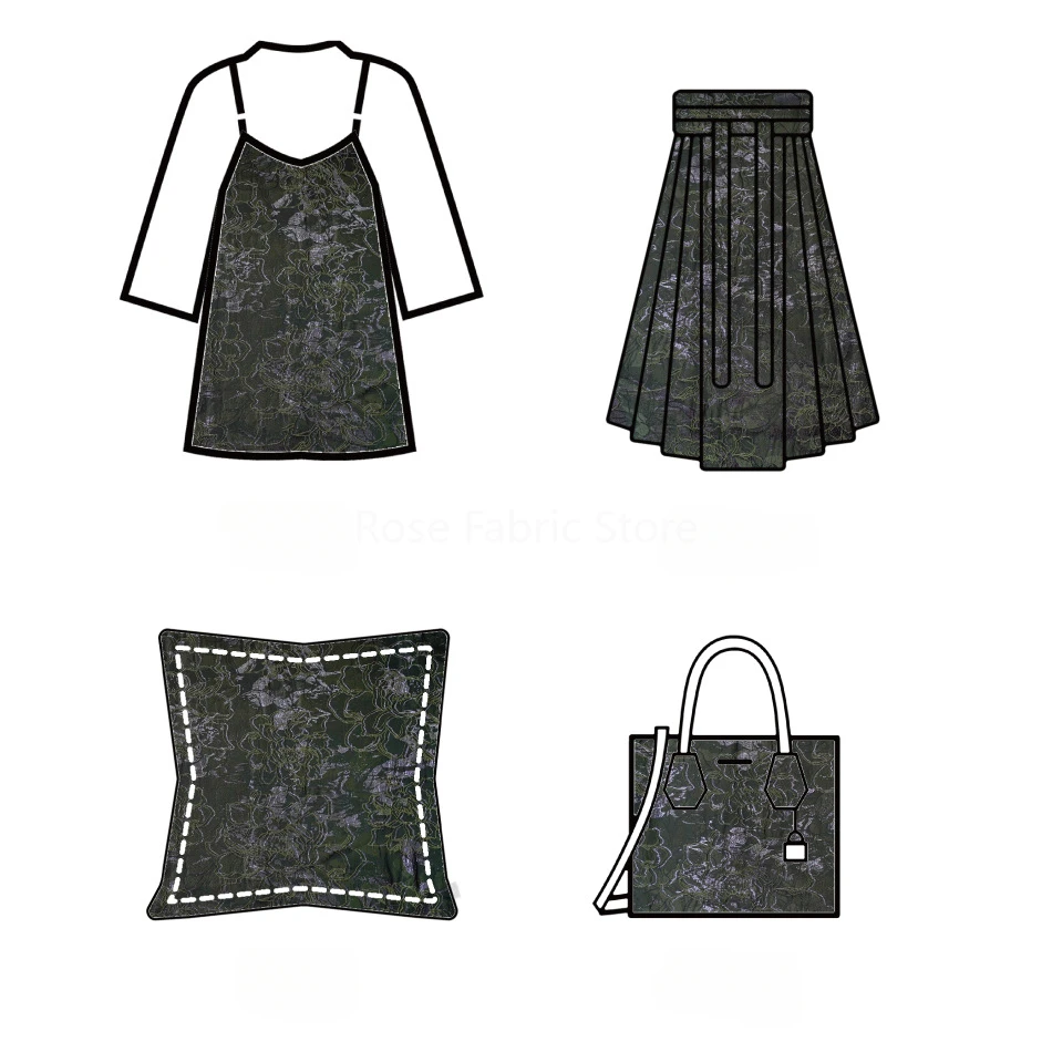 1-метровая жаккардовая ткань с темным тиснением и цветком, модное платье, чемодан, большая сумка, декоративная швейная ткань