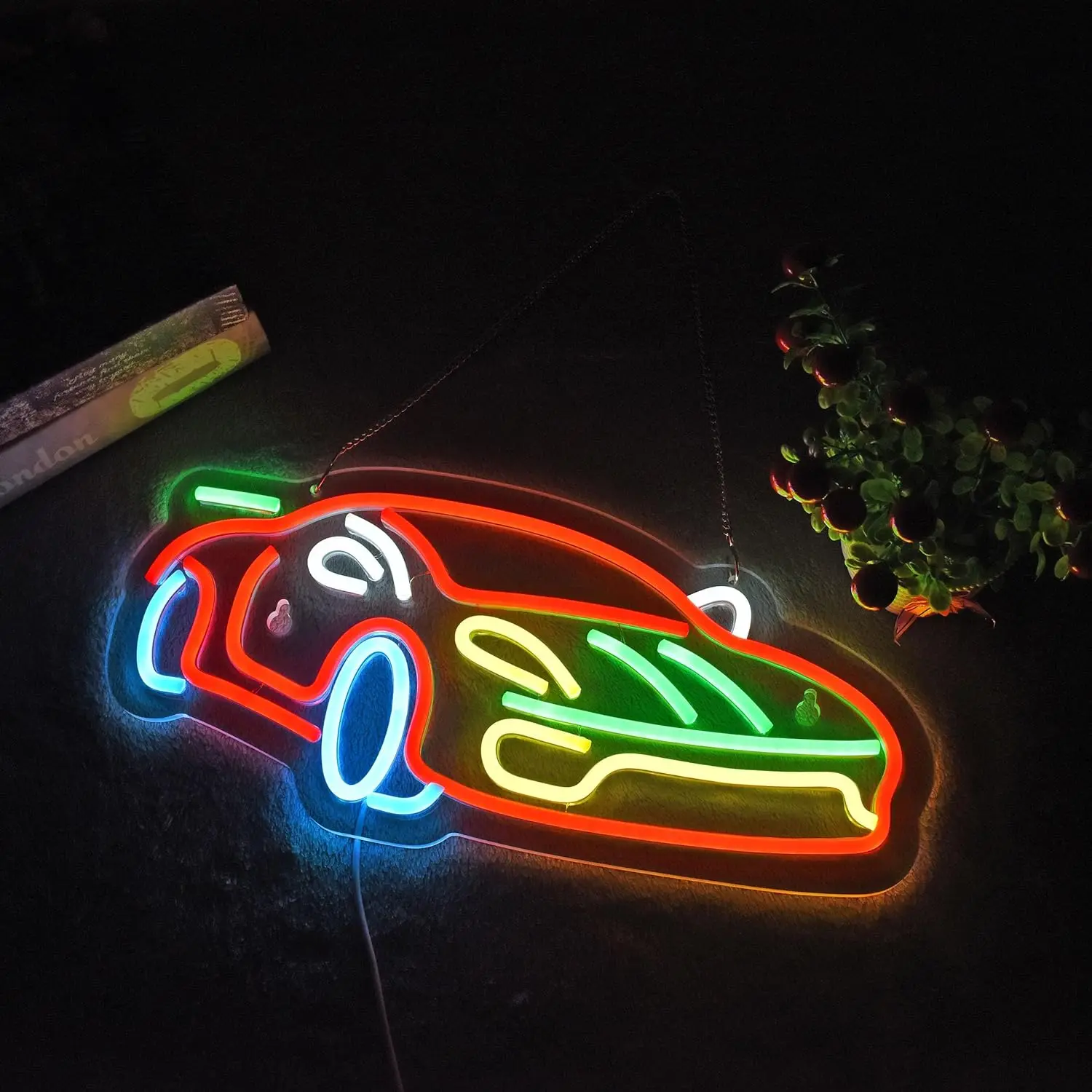 Insegna al Neon per auto per decorazioni da parete con interruttore dimmerabile insegne a LED per Man Cave Business Garage Beer Bar Art Decor Light