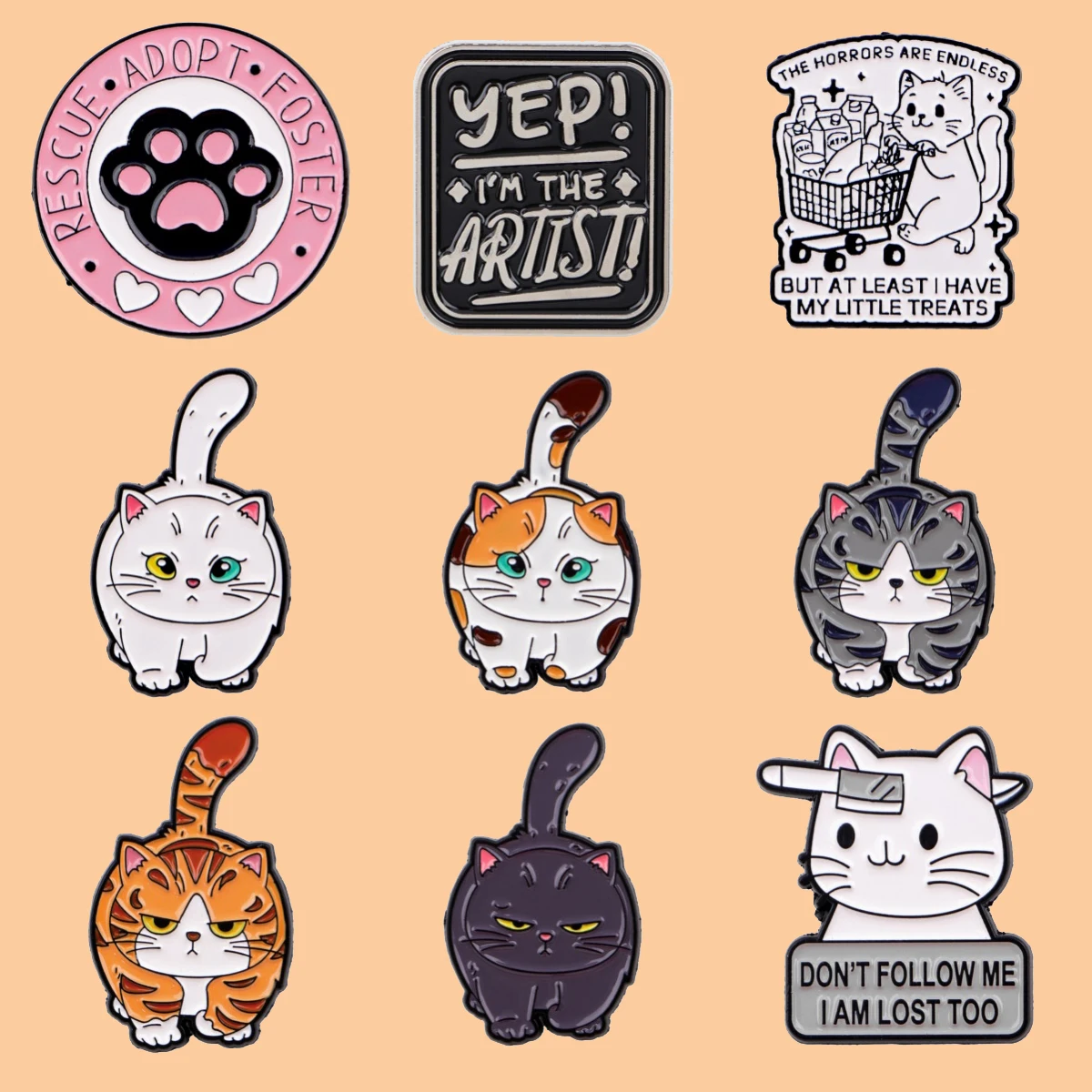 

Cute Cat Walking Enamel Pins Cat Claw Quotes Pin Badge on Backpack Lapel Brooch Costume Accessories Fashion Jewelry Gift