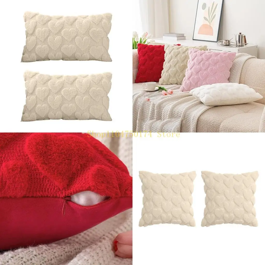 2pcs Valentines Day Pink Decorative Pillow Cover Soft Plushes Cushions Case for Spring Homes Holiday Decorations top sale
