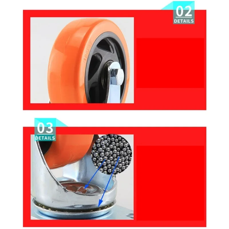 4 Pcs/Lot 2.5/3/4/5 Inch Medium Orange Tonghua Casters Flight Case Cabinets Industrial Machine Equipment Rotate Universal Wheels