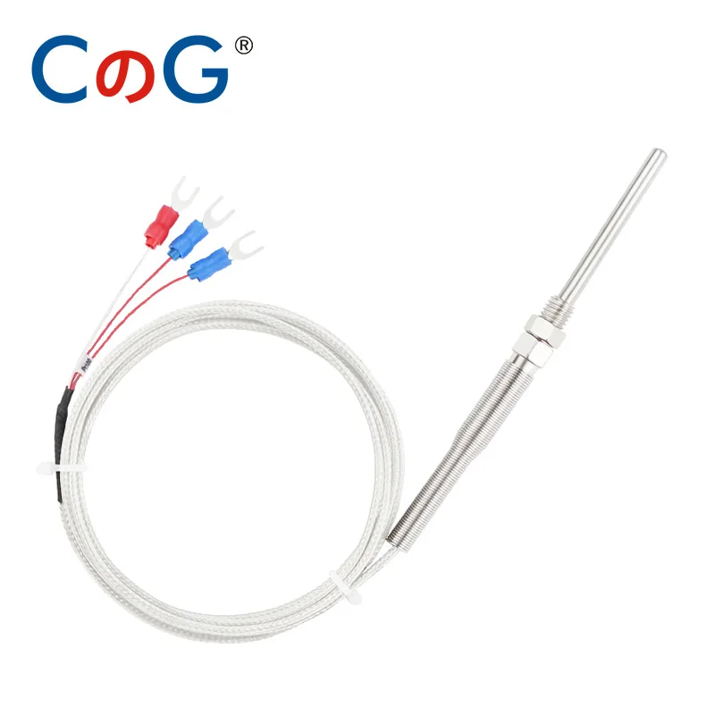 0-800 degree M8 1m 2m 3m 5m K J PT100 Type 50mm 150mm 100mm 200mm Probe Screw Thread Cable Thermocouple Oven Temperature Sensor