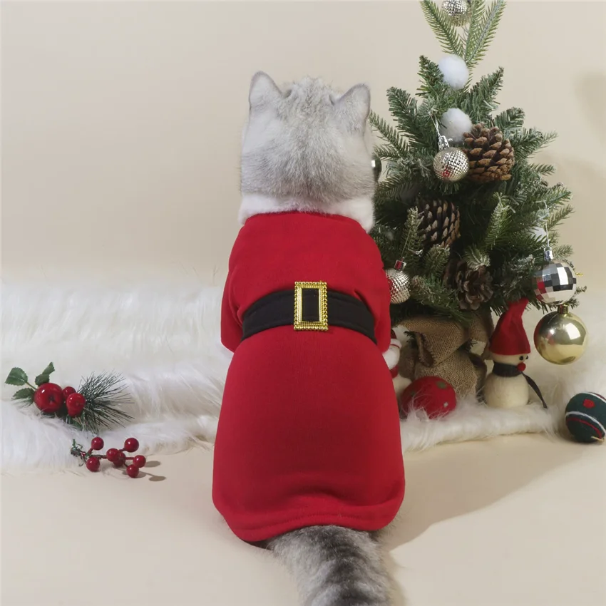 Christmas Pet Clothes for Cats And Dogs New Classic Style Autumn Winter Robe Festive Supplies New Arrival Pet Apparel - Image 4