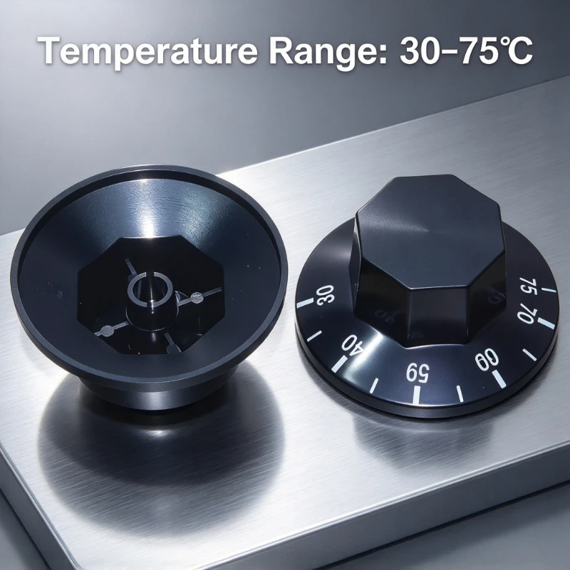 Thermostat Control Knob Cap Replacement Knob for Electric Griddle Deep Fryer Water Boiler Temperature Adjustment 30-75