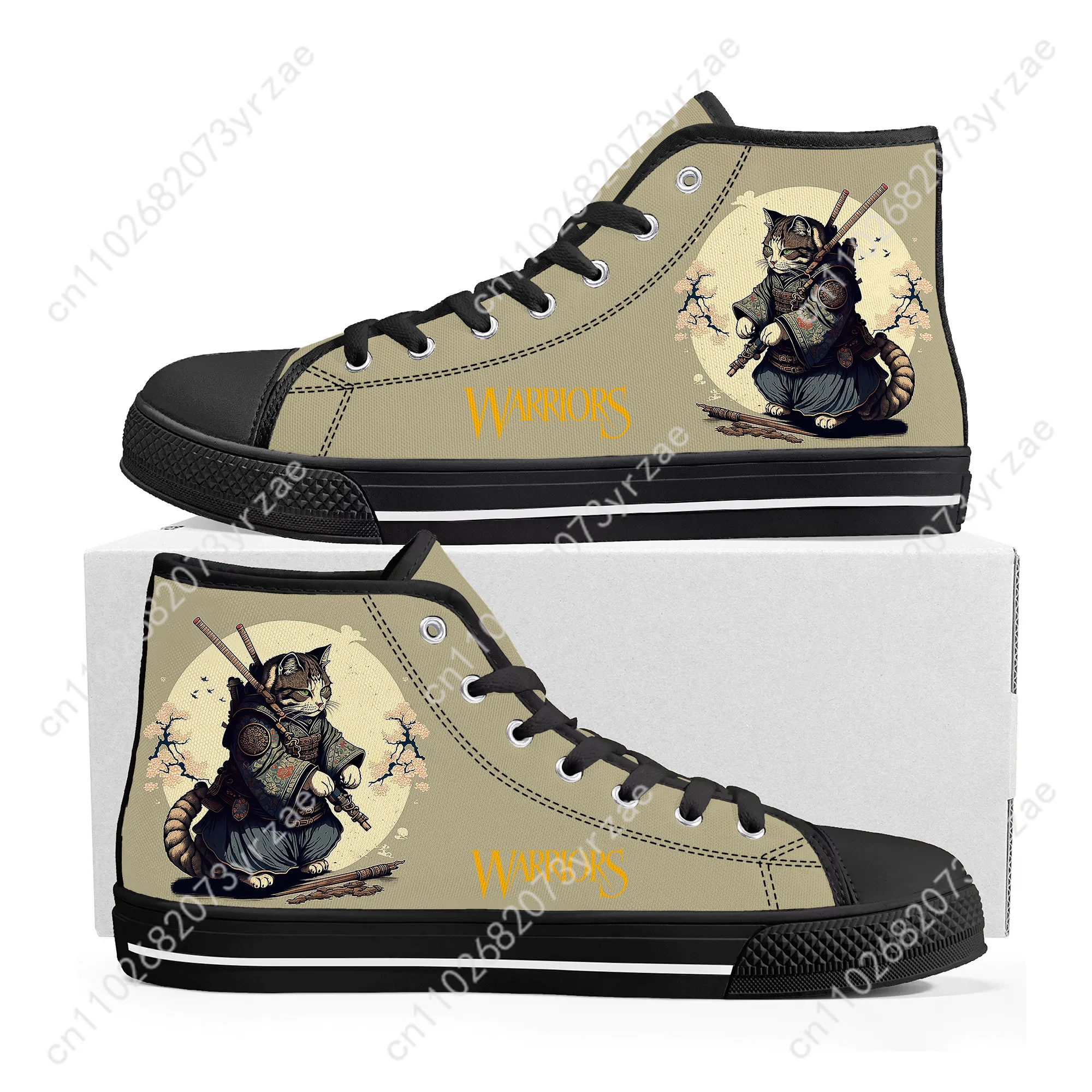 Sneakers alte Cat Warrior Uomo Donna Adolescente Sneaker in tela di tendenza di alta qualità Scarpe casual su misura costruite alla moda