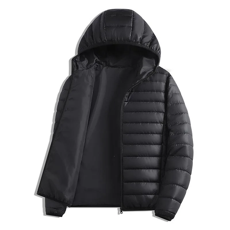 

Men's Hooded Padded Jacket Cotton Windbreaker Outdoor Wear Resistant Long Style Couple's Fashion Spring Season Lightweight