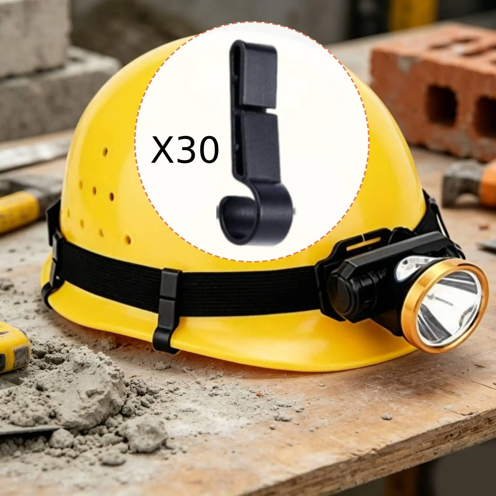 30Pcs Helmet Clips for Head Light Headlight Fixing Hooks Nonslip Portable Easy Installation Hardhat Head Light Accessories