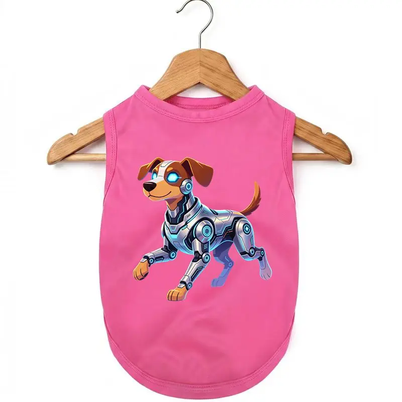 Quick Dry Dog Vest Summer - Cartoon Robot Puppy Tank Top Breathable Pet Clothes