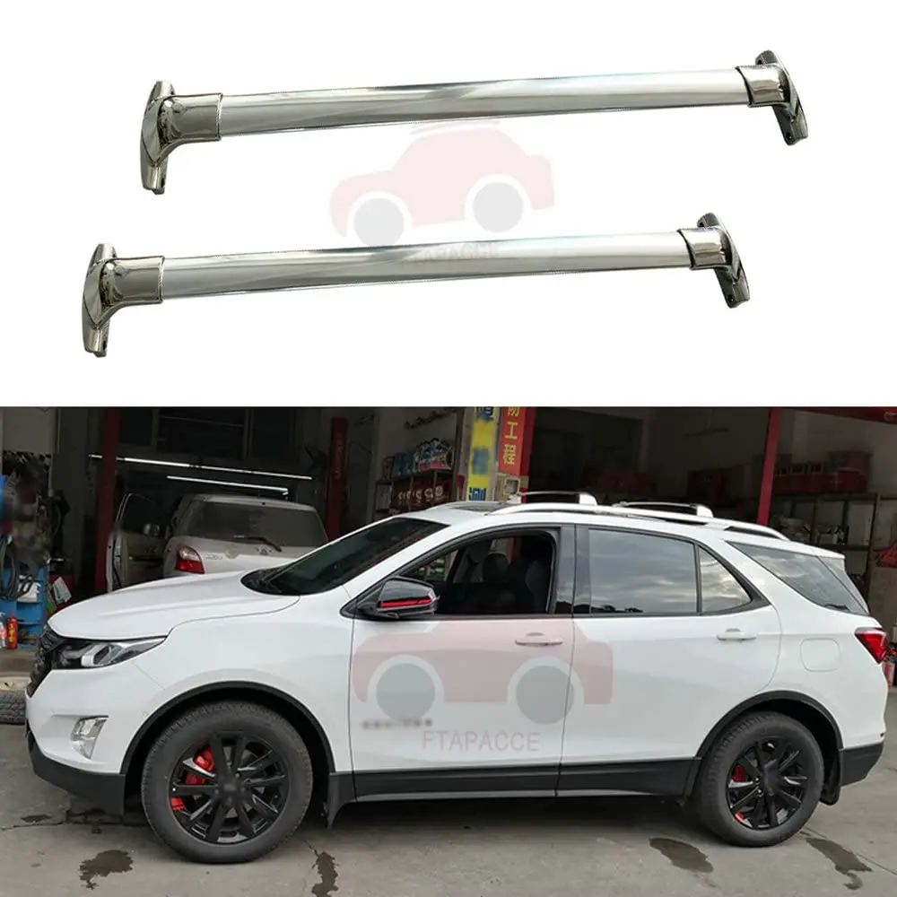 

2PCS Crossbar Cross Bars Fits for Chevrolet Equinox 2018-2024 Roof Rack Luggage Carrier Roof Rail Rack Stainless Steel Silver