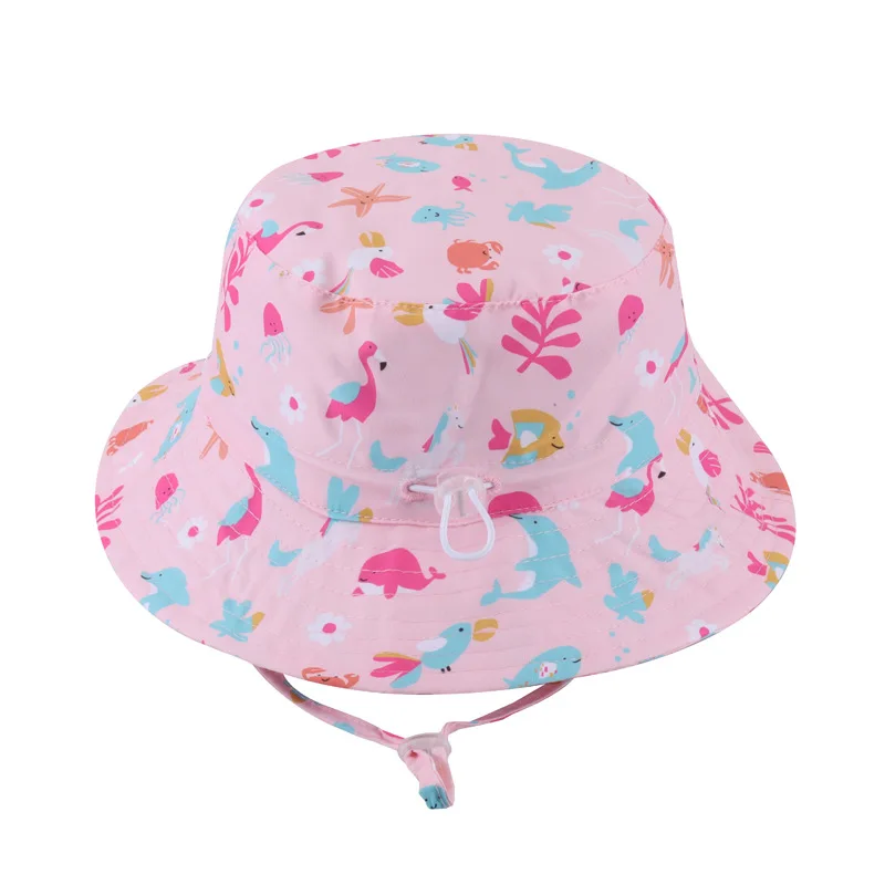 

Hat Girl Kids Spring Summer Sun ProtectionWide Brim String Cap Beach Accessory For Toddlers Holiday Swimming