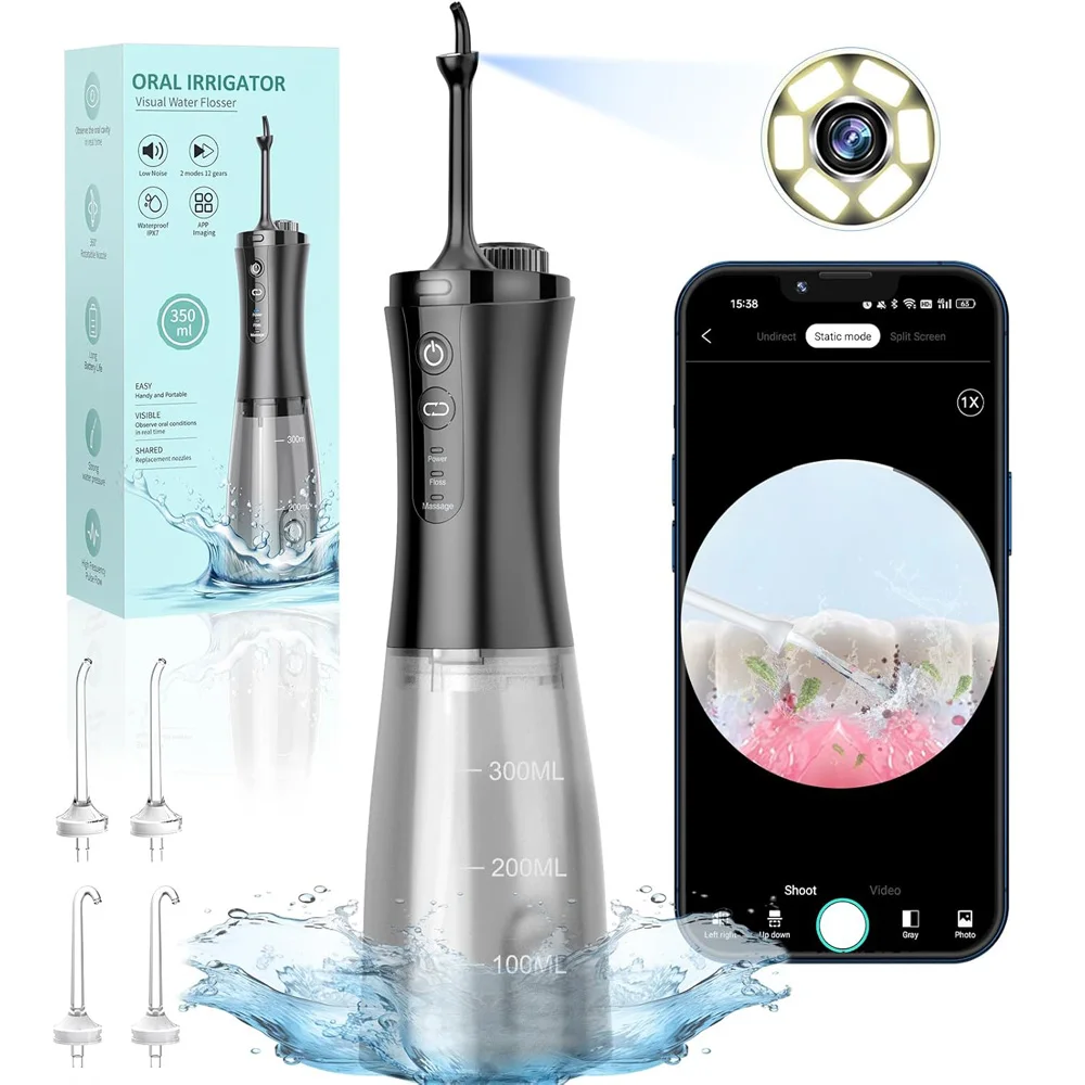Water Flosser with Camera for Tee Visual Flosser Dental Care Oral Rinse Flosser IPX7 Waterproof for Android And  IOS  s3