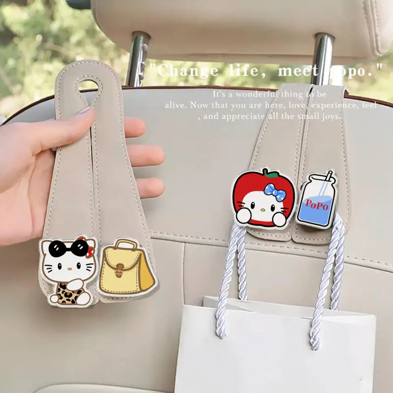 

Kawayi Sanrio Hello Kitty мультяшный крючок для салона автомобиля, скрытый аниме, милый, 2025 год, новый автомобильный крючок за сиденьем, задние мелкие предметы, подарок