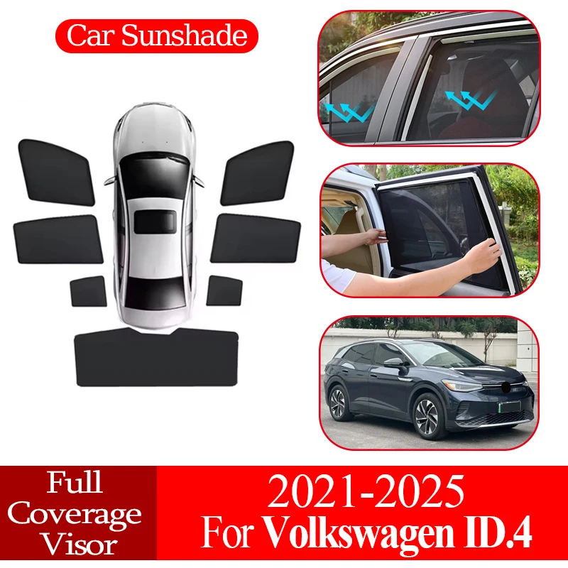 

Автомобильный магнитный чехол, солнцезащитный козырек, сетчатый солнцезащитный козырек, защита конфиденциальности, автозапчасти для Volkswagen для VW ID.4 ID4 2021-2025