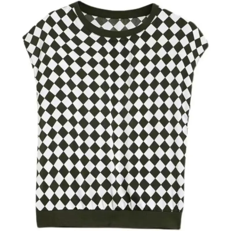 Women's T-shirt Summer Short Sleeve Blouse Loose O-Neck Plai Printing Oversized Fashion Elegant Vintage Casual Plus Size Tops