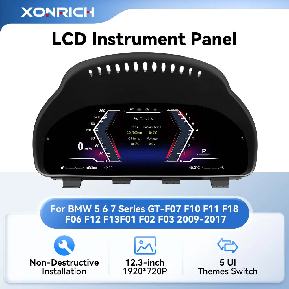 12.3 1920*720 Cockpit virtuale LCD digitale per BMW Serie 5 F07 F10 F11 F18/6 Serie F06 F12 F13/7 Serie F01 F02 F03 F25 F15